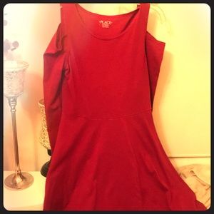 Reddish burgundy cotton dress